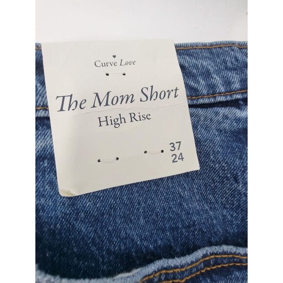 Abercrombie & Fitch The Mom Shorts High Rise Size 37/24‎ Cut Off Wasit 50" - Picture 4 of 6